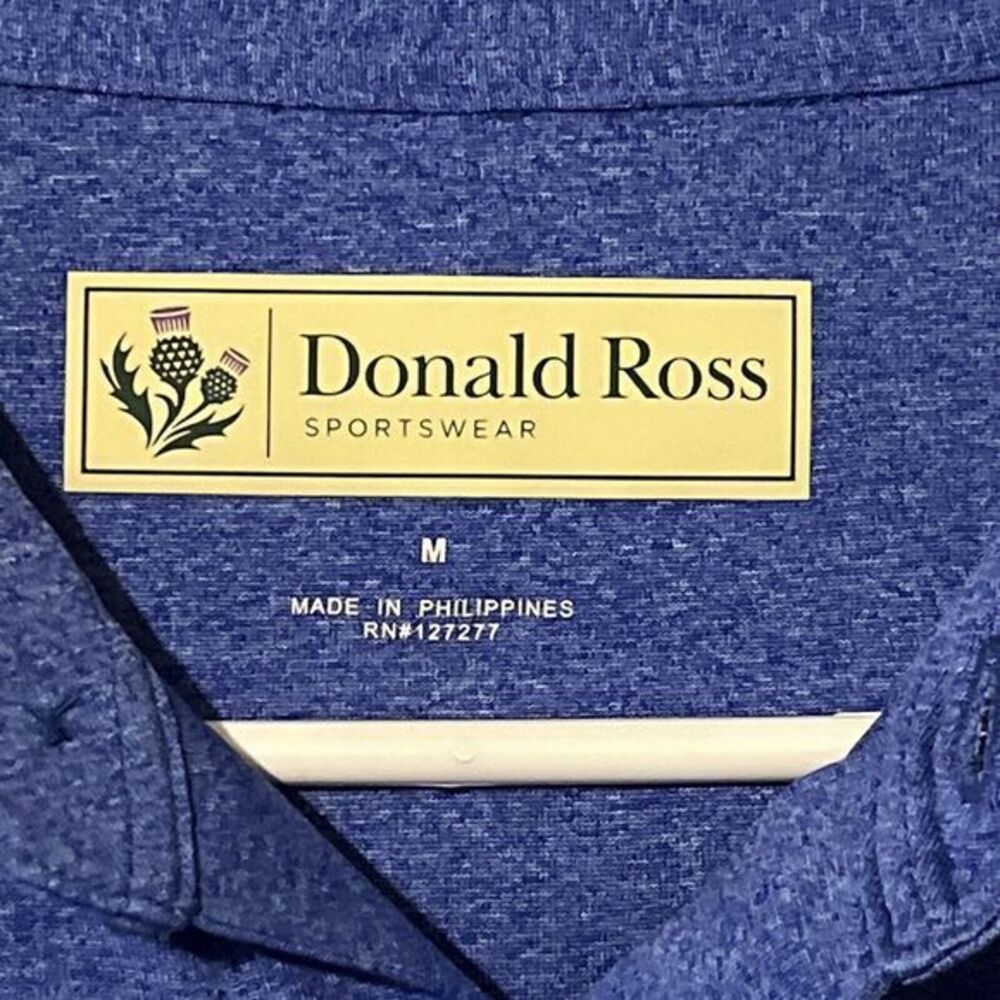 Donald Ross Mens Blue Short‎ Sleeve Polo Shirt - Size M Golf Cruise - Picture 2 of 4